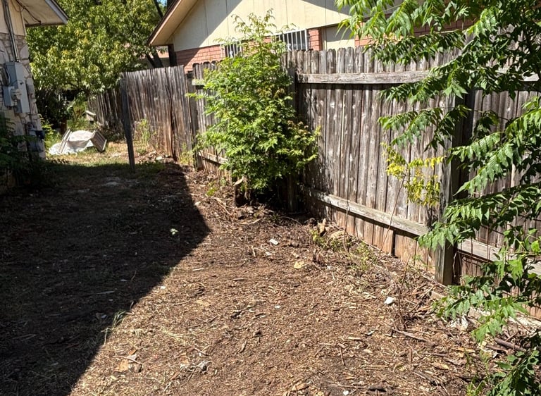 a clean and decluttered backyard after junk removal in fair oaks ranch