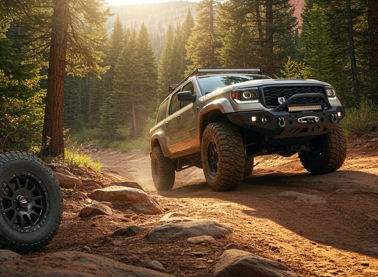 Overlanding essentials 2025 featured on a 4x4 vehicle ready for adventure in the mountain landscape.