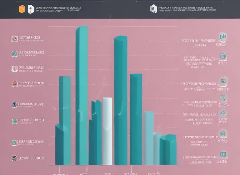 A computer screen displays a graphic design software with a brand identity project open, featuring multiple blue-themed design variations for a brand labeled 'APATIE'. The image includes different versions of the brand's logo and designs on a grid layout. The background shows a blurred bottle and some greenery out of focus.