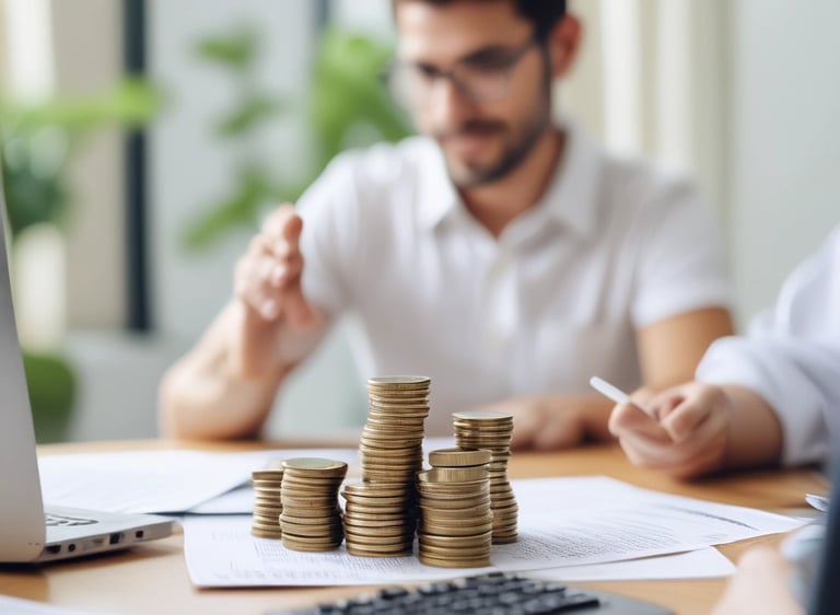 Documents are laid out on a surface, with the largest sheet displaying the text 'Petition to File for Bankruptcy'. Several forms and paperwork are visible underneath, suggesting a formal or legal context.