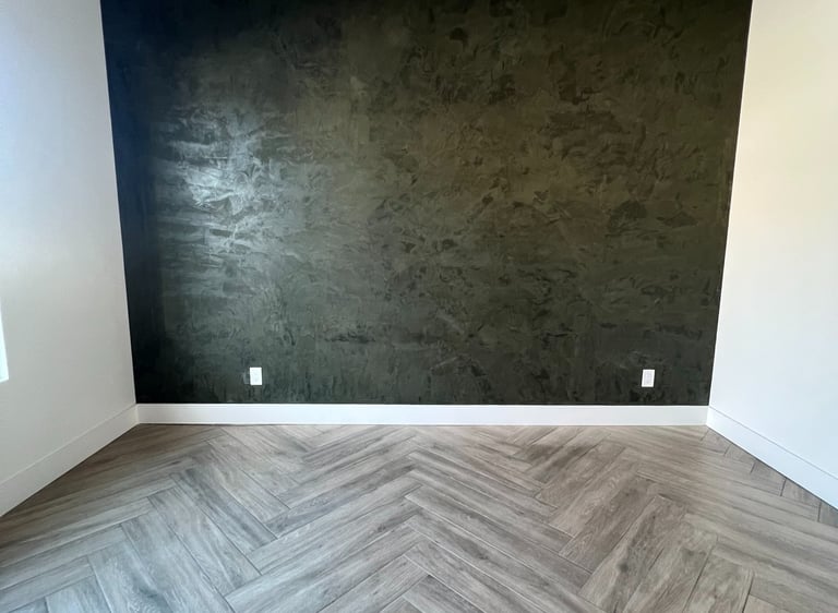 Modern Roman clay feature wall with a soft, matte texture, bringing an earthy and refined look