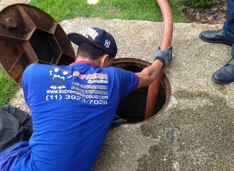 desentupimento com sucção