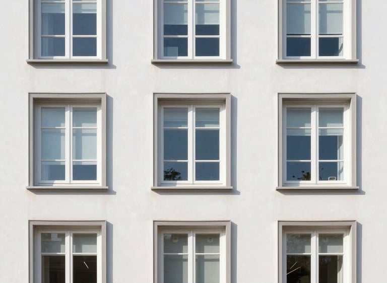 Close-up of a sparkling clean window with a reflection of Ottawa's skyline on a sunny day.