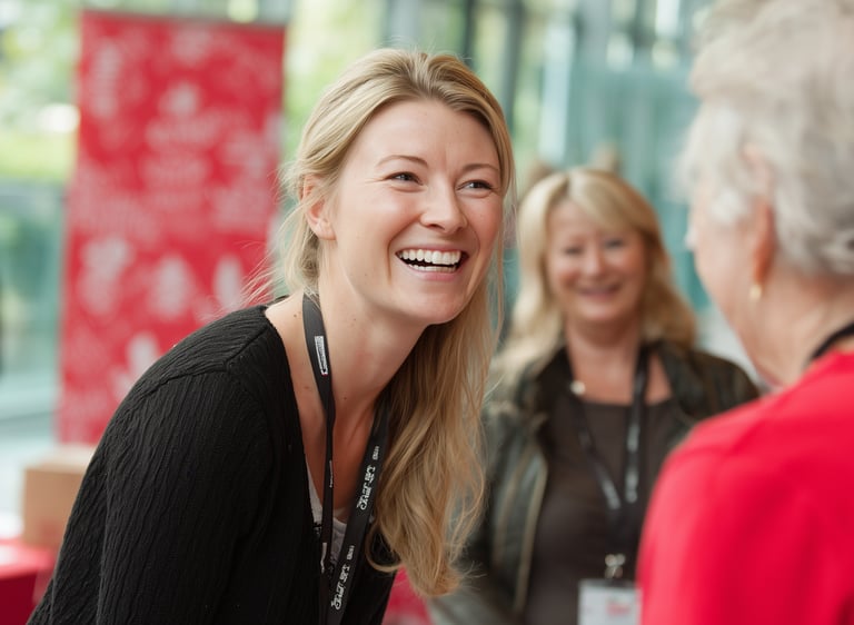 Bénévole souriante