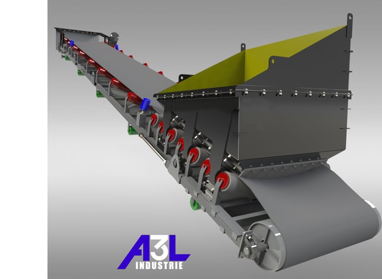 Convoyeur avec trémie