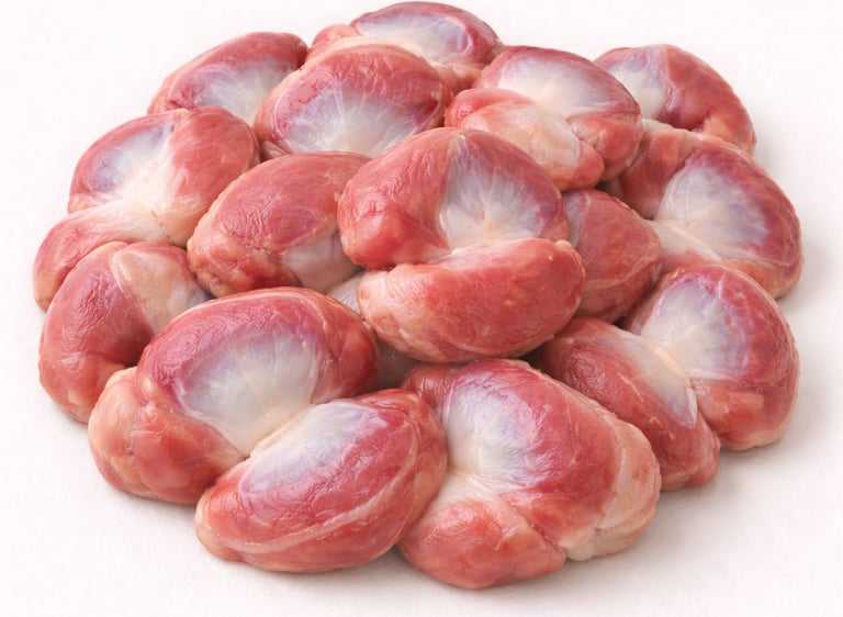 Cleaned chicken gizzard processed for export