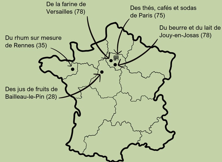 Une carte de France des matières premières