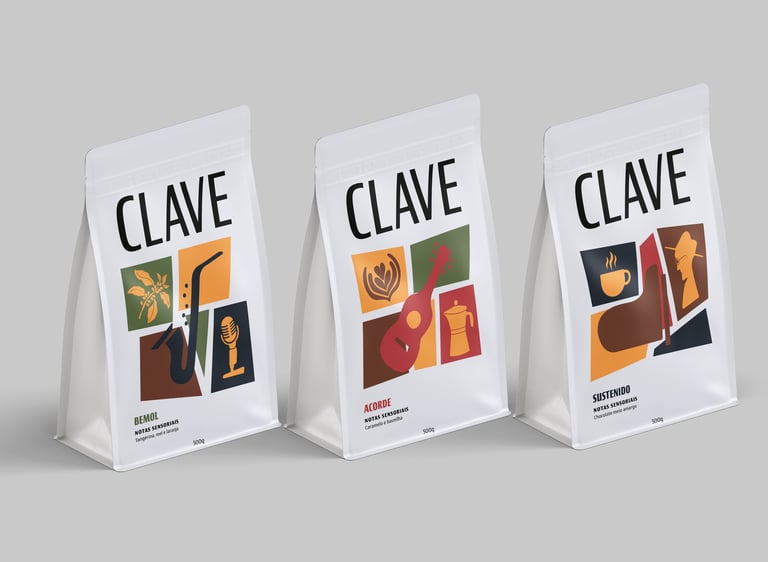 clave cafés @nemachadodesign identidade visual cafeteria
