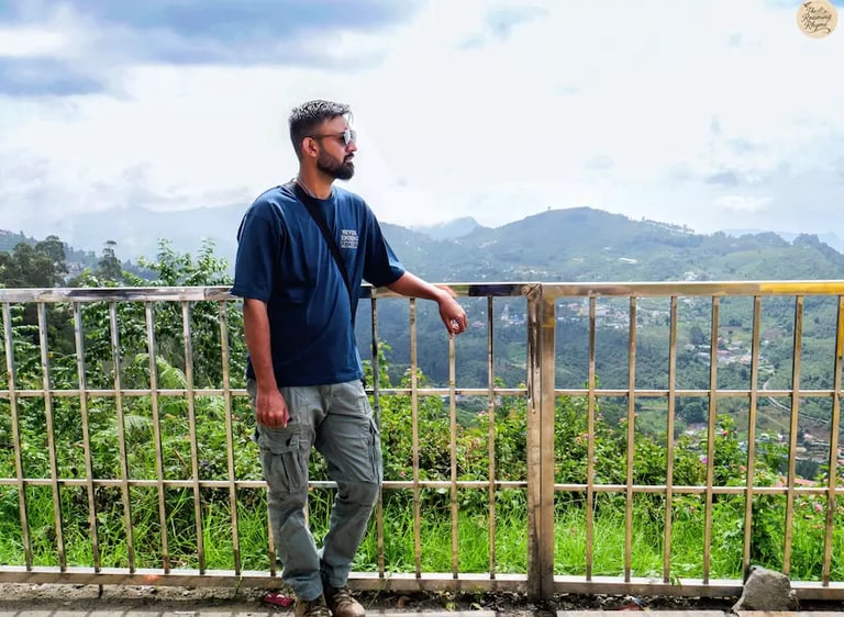 Enjoying panoramic vistas along Coaker’s Walk trail in Kodaikanal.