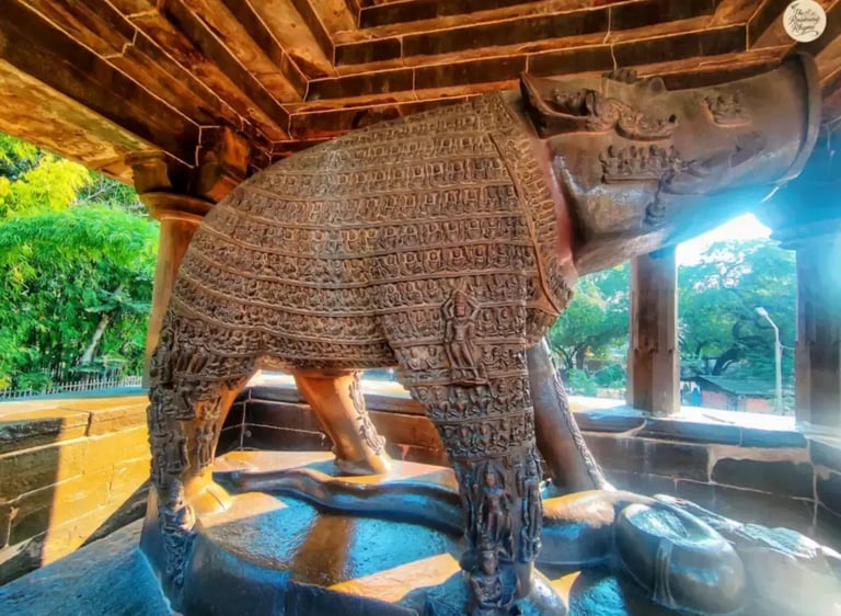 Sculpture of Varaha Avtar, the boar incarnation of Vishnu, at Varaha Temple Khajuraho India