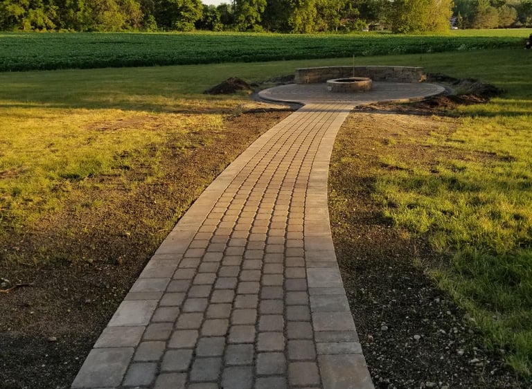 Custom paver patio installation.