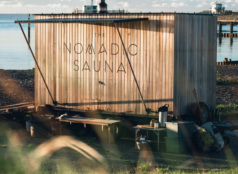 photo of wood fired sauna for Nomaic