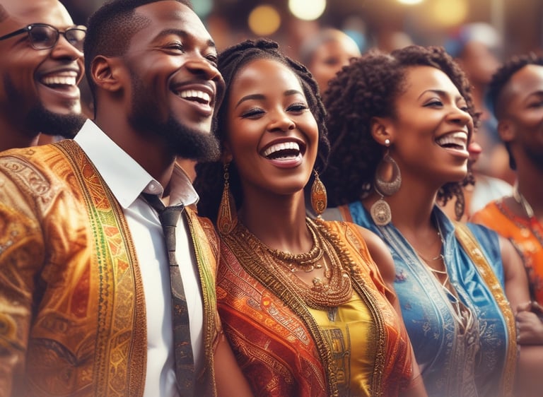 A vibrant gospel concert with singers and dancers on stage