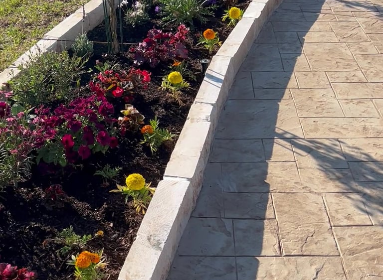 Flower Bed with Sidewalk