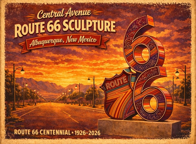iconic route 66 roadside sculpture
