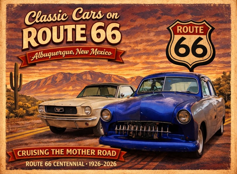 classic cars on route 66