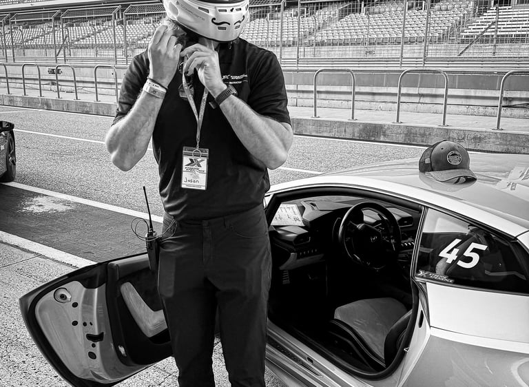 Jason Friday suiting up for a lamborghini