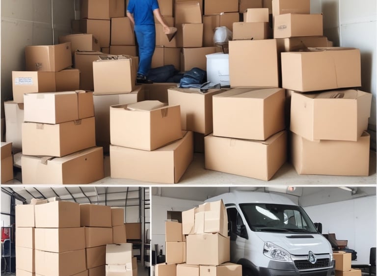 A clean white Luton van parked outside a London townhouse, ready for loading.