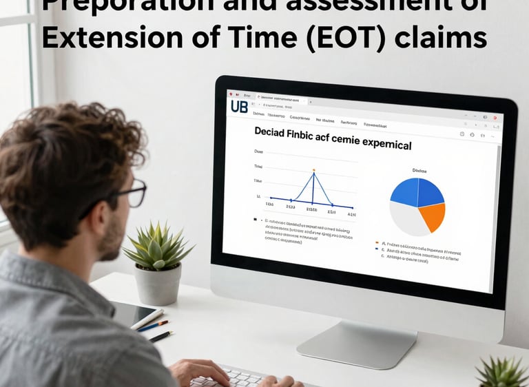 A project manager reviewing a detailed construction schedule on a large screen.