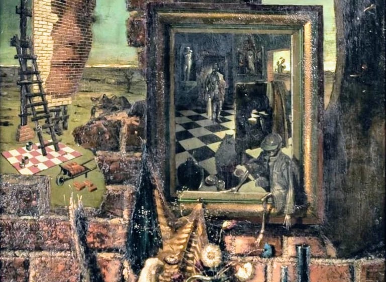 Tableau de René Hansoul "L'atelier"