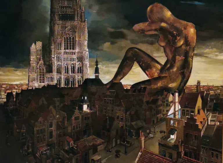 Tableau de René Hansoul "La nuit"