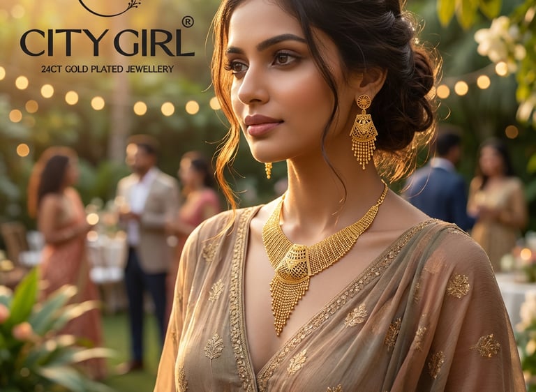 Gold-Plated Bridal Collection Necklace Jewellery Set for Women -  City Girl Jewellery
