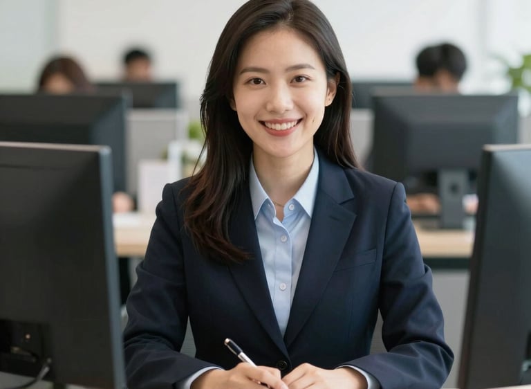 A friendly loan officer discussing options with a smiling client in a cozy office setting.