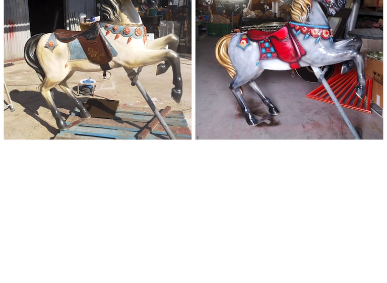 restauración caballito de carrusel #carrusel_Goya #elcorteingles