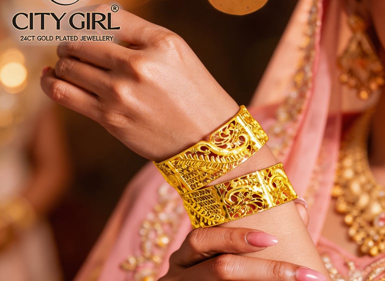 goldcoveringbangles.com - City Girl Jewellery - Bridal Kangans for Women - 18K Gold Plated Bangles