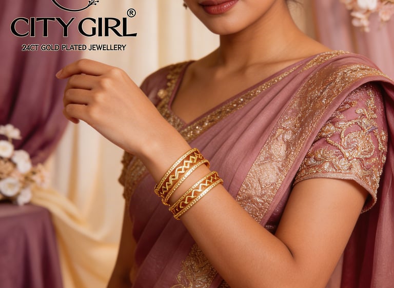 goldcoveringbangles.com - City Girl Jewellery - Kangans for Women - 18K Gold-Plated Bangles   