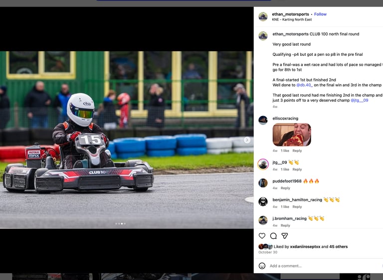 a person in a helmet and helmet on a race track