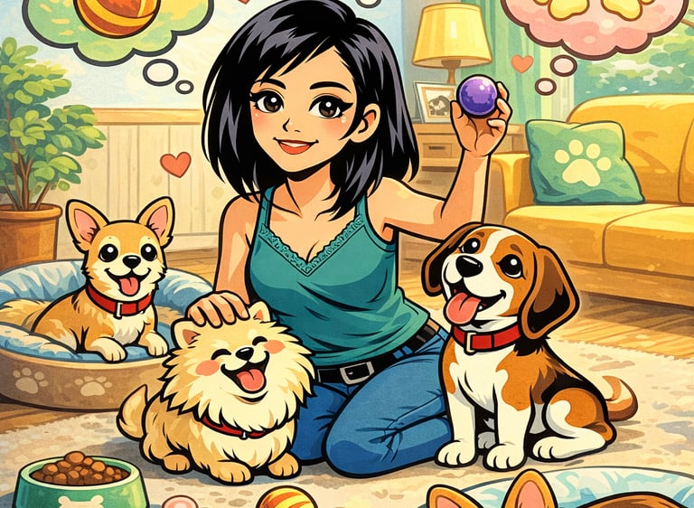 Casa doguitos jugando con perritos