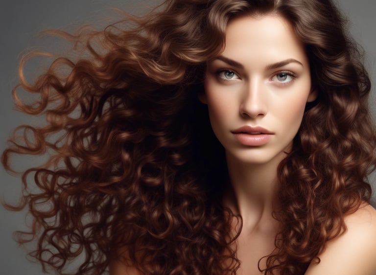 Hair strands being treated with botox for deep nourishment and shine.