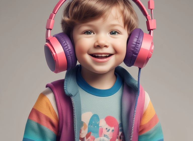 A smartphone playing audio resources with headphones beside it.