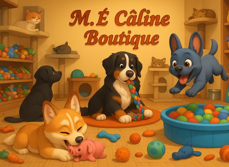 Boutique, Mascottes de M. É câline salon de toilettage 