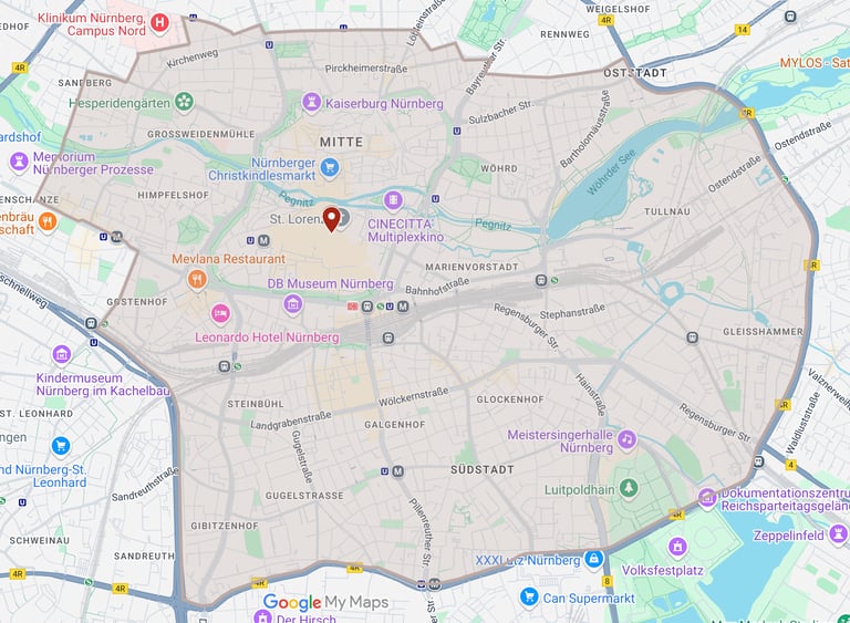 Karte vom Betreuungsgebiet