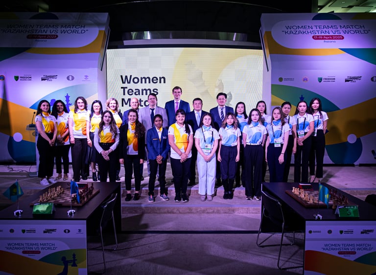 The "Kazakhstan vs The World" at World Chess Championship 2023. FIDE Chess
