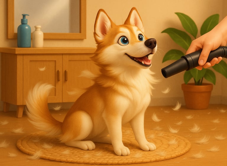 Prestation : Libre service, Mascotte Valkya de M. É câline salon de toilettage 