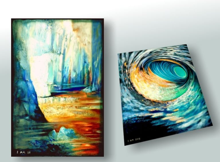 Abstract Atmospheric Landscape paintings by Maya Britan I Am One Art Gallery