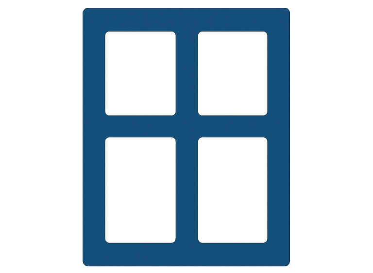 a blue square with four squares of squares of squares