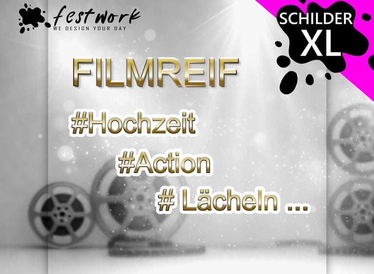 FILMREIF XL Hartschaumstoff Fotobox Schild Hollywood Motiv
