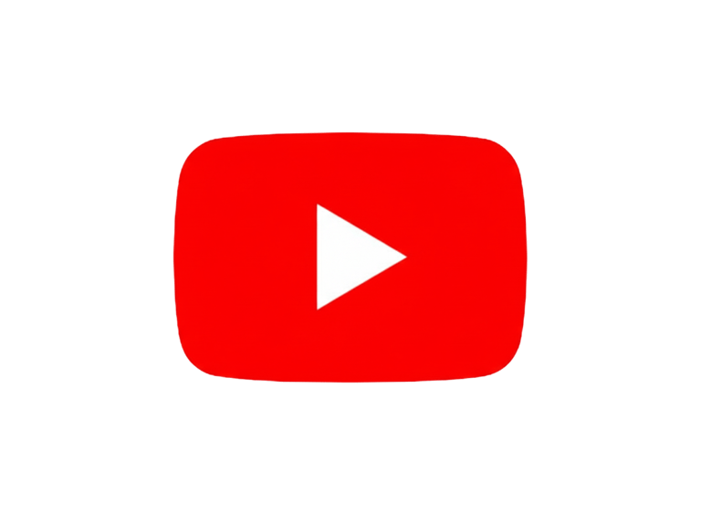 Official YouTube red play button logo icon centered on a solid black background.