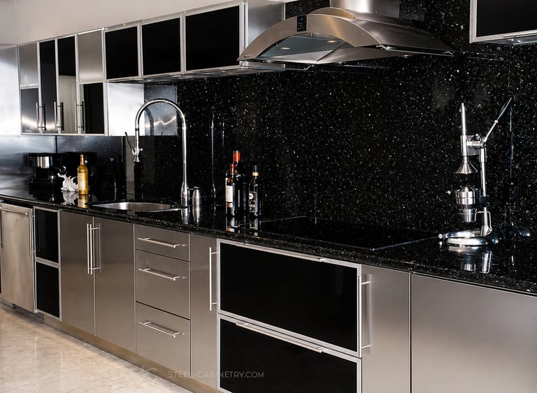 Luxury Steel Kitchen Cabinets