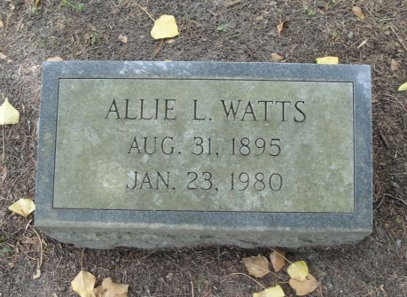 Allie Linton Watts (August 31st, 1895-January 23rd, 1980)