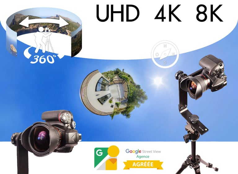 Prendre des photos en 360 degrés pour Google en UHD 4K et 8K