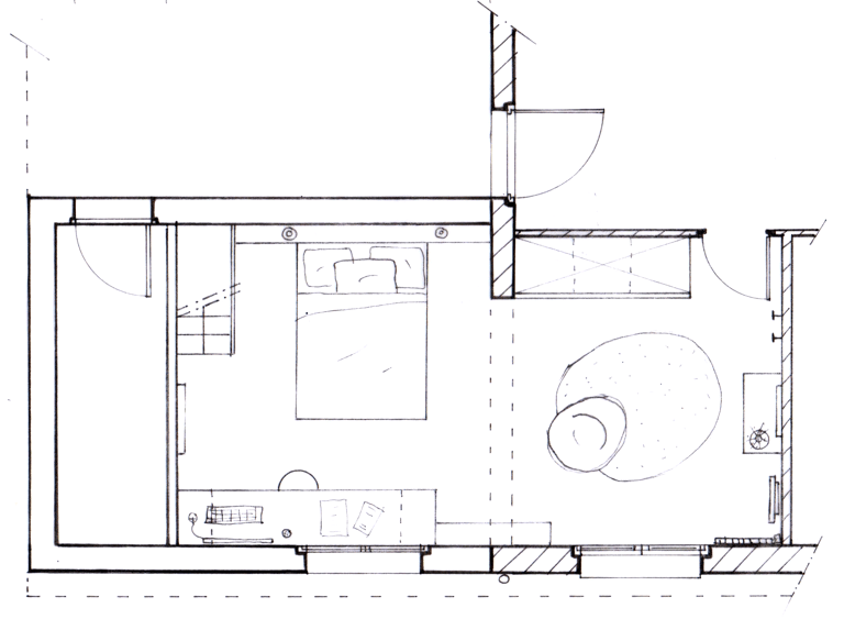 Maison B. Plan détaillé extension chambre jeune adulte