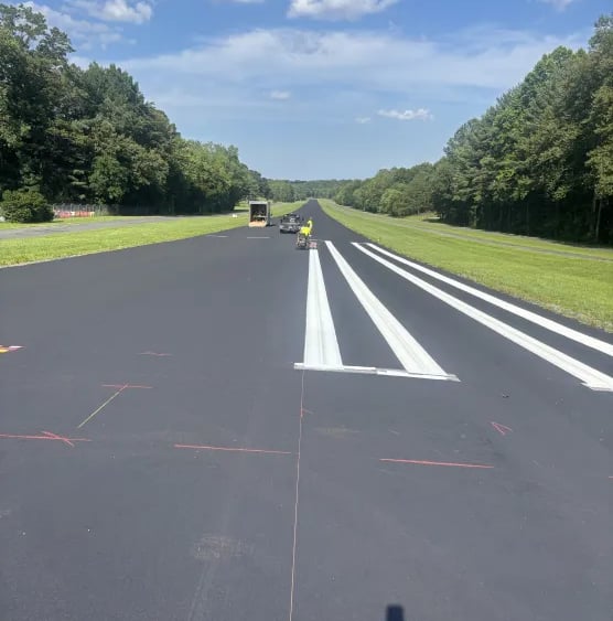Layout for fresh marking on airfield