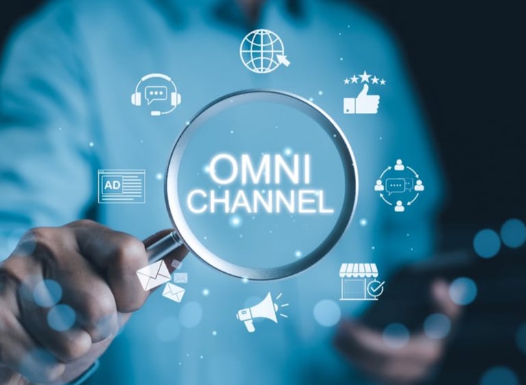 Magnifying glass and Omnichannel