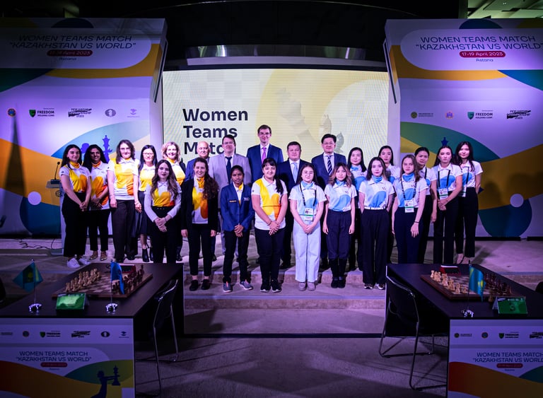 The "Kazakhstan vs The World" at World Chess Championship 2023. FIDE Chess