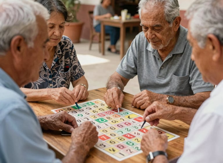 Children and adults playing games together in a sunny park setting.